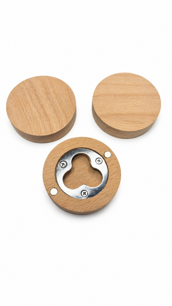 ที่เปิดขวดไม้บีชแท้ พร้อมสลักโลโก้ (Premium Beech Wood Bottle Opener)