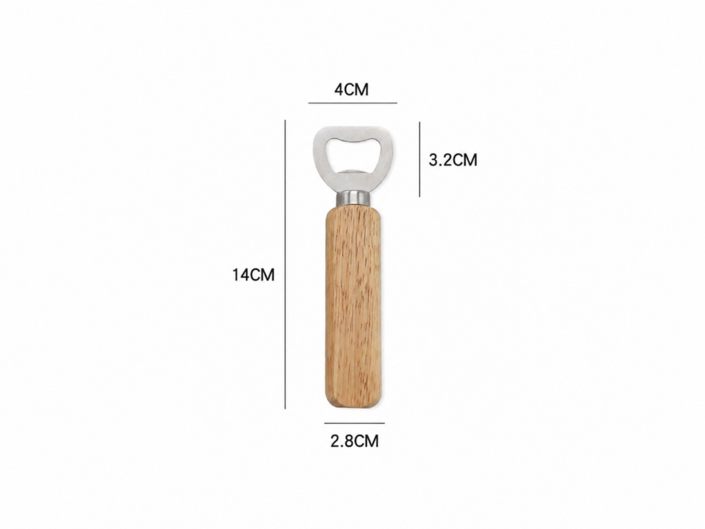 ที่เปิดขวดด้ามไม้แท้ สลักชื่อ/โลโก้ ด้วยเลเซอร์ (Custom Laser Engraved Wooden Bottle Opener)