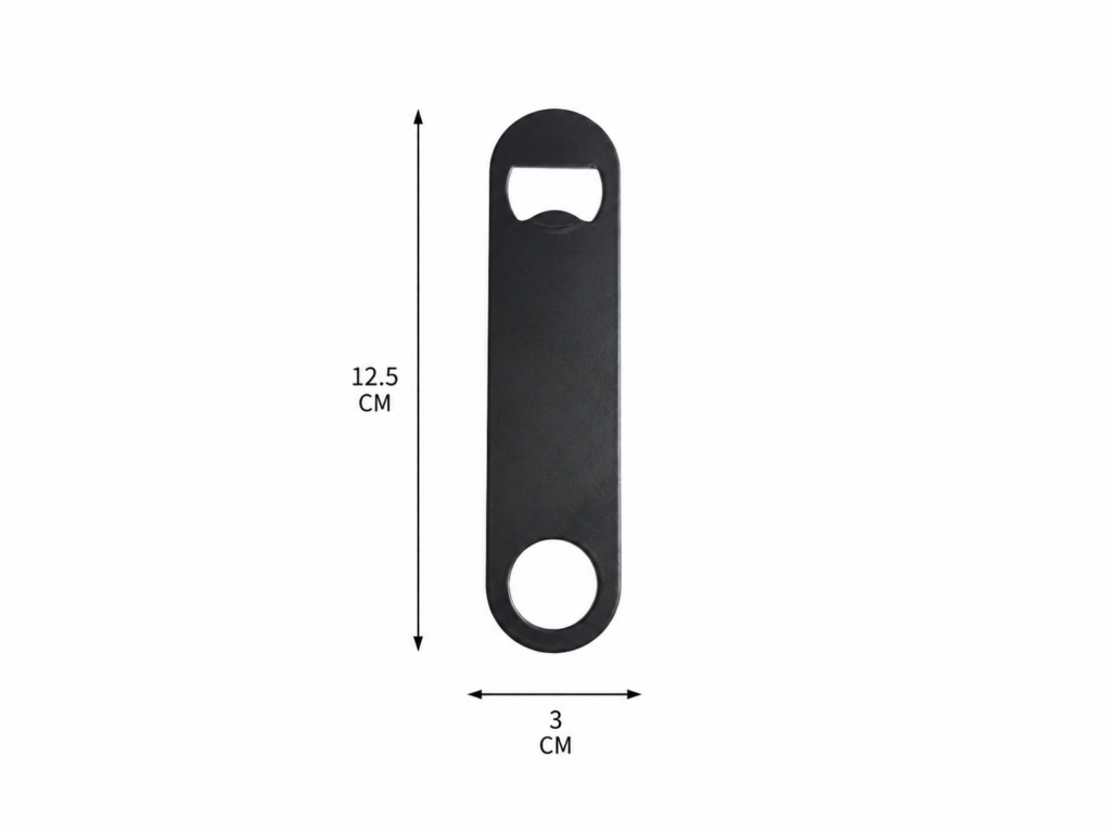 ที่เปิดขวดแบนสแตนเลส โลโก้บริษัท (Bar Blade Opener) 12.5×3 CM