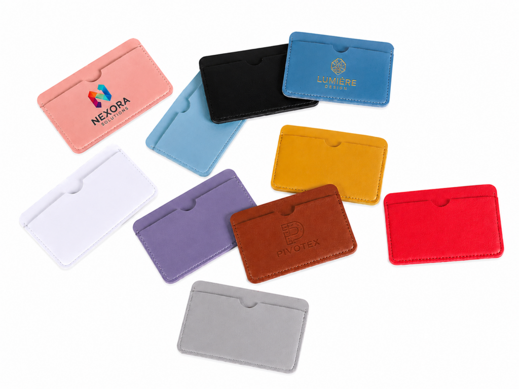 ซองใส่บัตร หนัง PU หลายสี สกรีนโลโก้ / ปั๊มจม / ปั๊มทอง ของพรีเมี่ยม