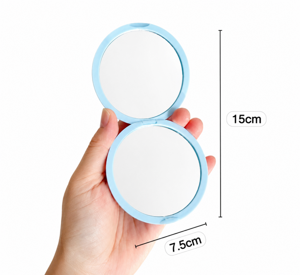 กระจกพกพาพับได้ พร้อมสกรีนโลโก้องค์กร 7.5 CM